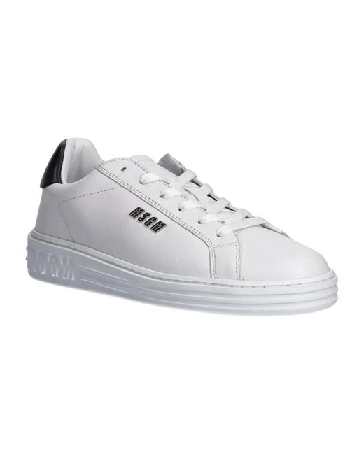 MSGM Leren Sneakers in het White