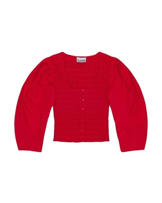 Ganni Red Blouses