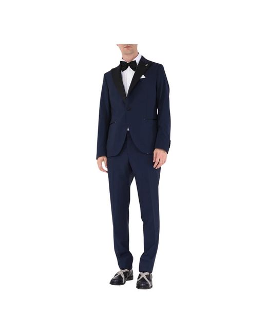 Paoloni Kostuums ,Blauw ,Wol Single Breasted Suits in het Blue voor heren