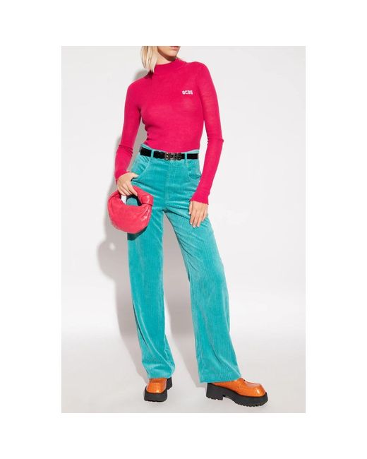 Gcds Truien & Vesten ,Roze ,Wol Ribbed Coltrui in het Pink