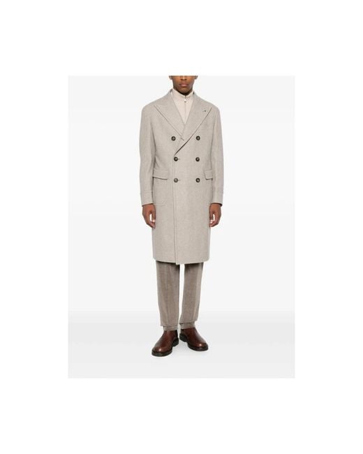 Tagliatore Natural Double-Breasted Coats for men