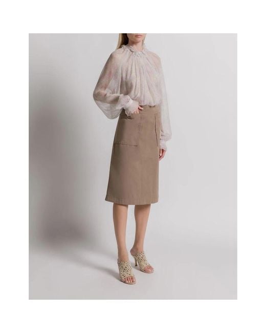 Alberta Ferretti Brown Midi Skirts