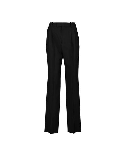 Saint Laurent Elegante Wollen Stadbroek in het Black