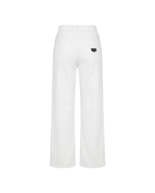 Philipp Plein Jeans ,Wit ,Katoen Straight Fit Jeans Basic in het White