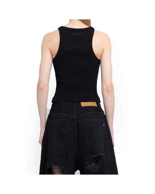 Vetements Black Sleeveless Tops