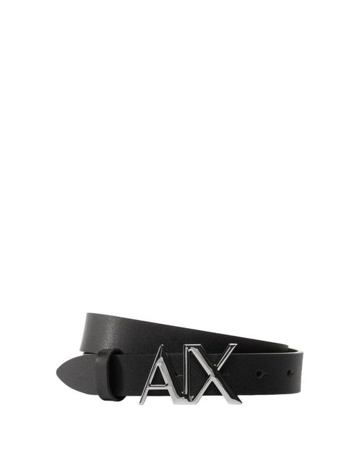 ARMANI EXCHANGE Black Schwarzer ledergürtel mit stil 941125