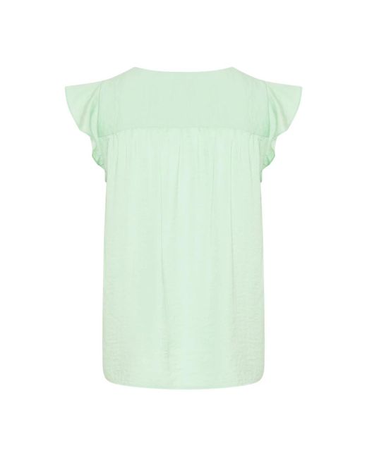 Ichi Green Feminine Bluse Mit Rüschenärmeln