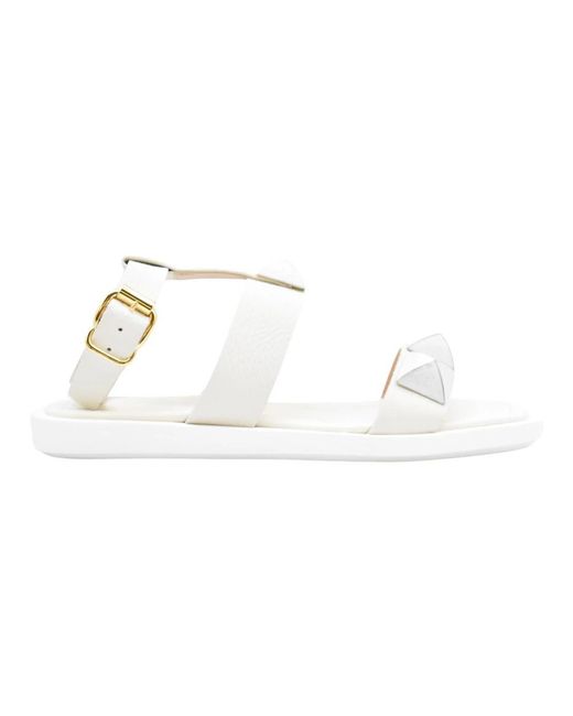 Janet & Janet White Flat Sandals