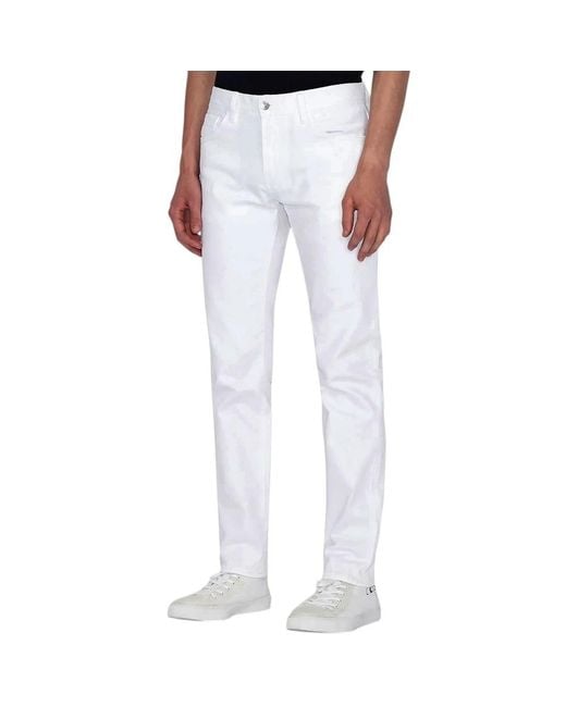 ARMANI EXCHANGE White Slim-Fit Trousers for men