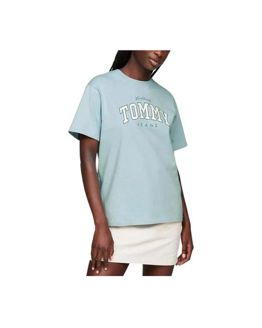 Tommy Hilfiger Blue Varsity style grafik t-shirt