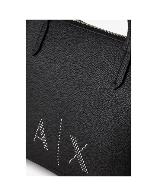 Armani Exchange Black Schwarze handtasche mit nieten aw21