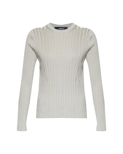 Round-Neck Knitwear Versace en coloris Gray