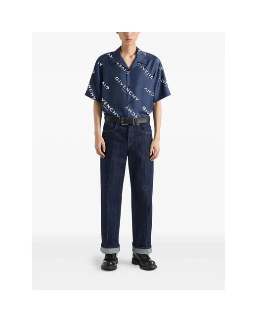 Givenchy Blue Short Sleeve Shirts for men