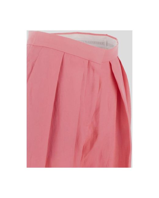 Stella McCartney Broeken ,Roze ,Linnen Geplooide Baggy Broek in het Pink