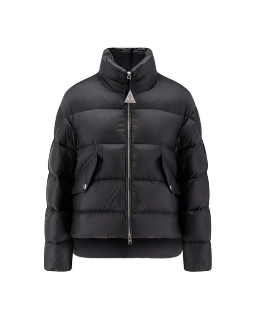 Moncler Zwarte Lange Saison Nylon Jas in het Black