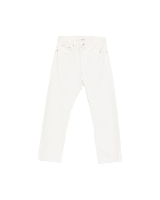 Agolde White Straight Jeans for men