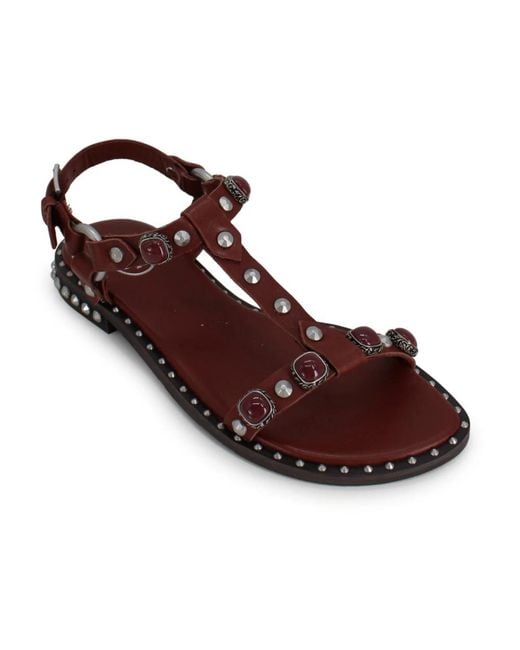 Ash Brown Flat Sandals