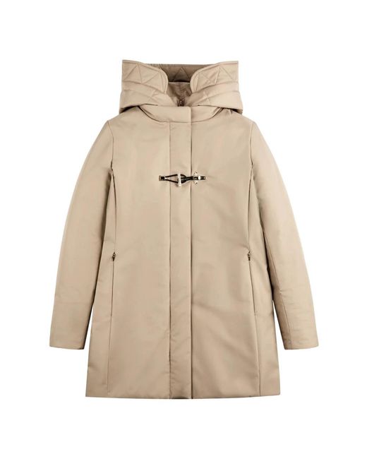 Fay Toggle Coat Tecnico Db Front Stac in het Natural