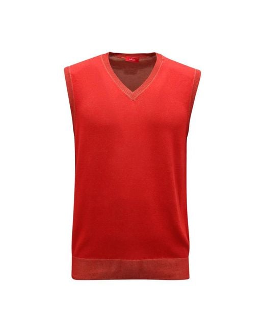Altea Red Sleeveless Jumpers for men