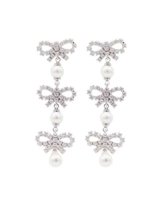 Self-Portrait White Earrings