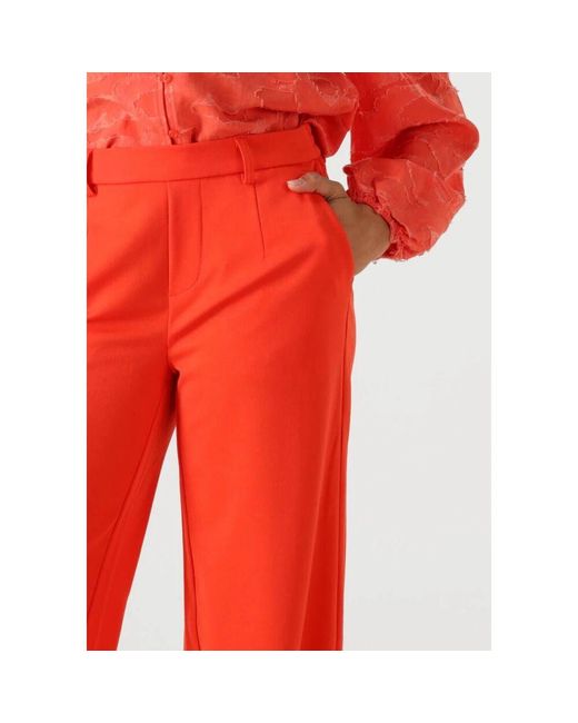 Object Red Rote Weite Hose Eleganter Stil