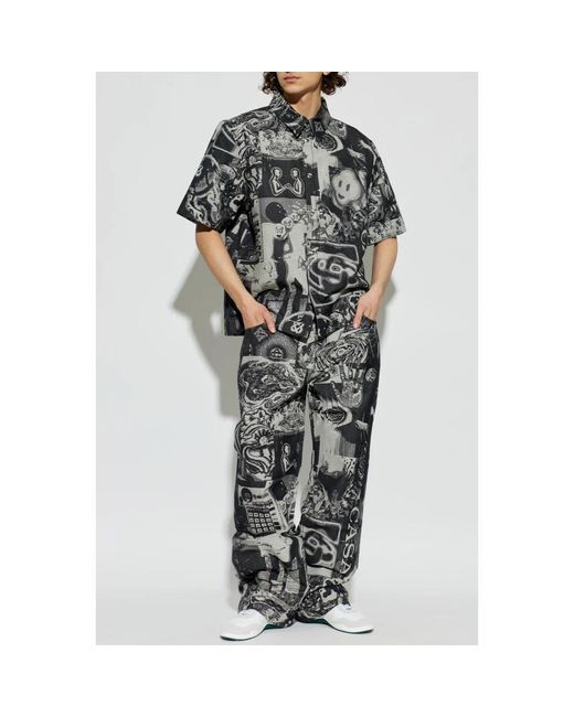 Casablanca Black Denim Shirts for men