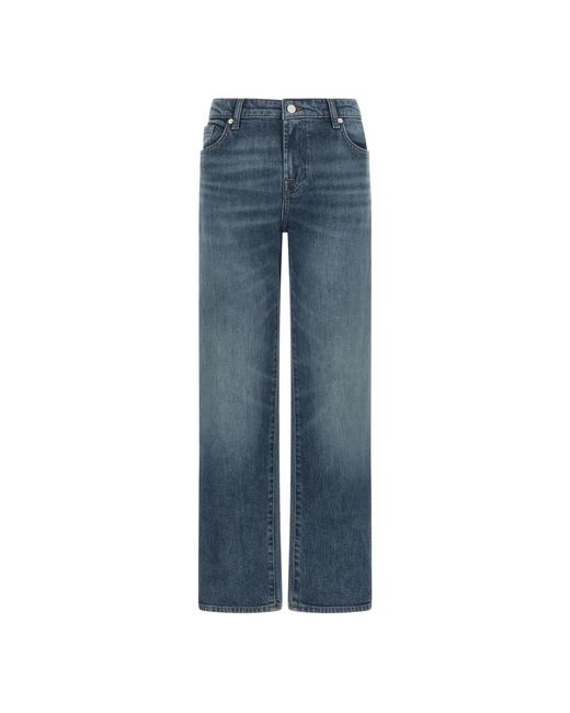 7 For All Mankind Blue Straight Fit Jeans