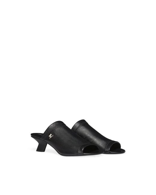 Courreges Black Heeled Mules