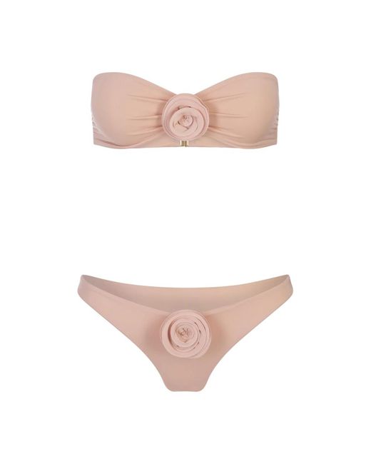 LaRevêche Pink Es quarz bikini-set mit blumendetail