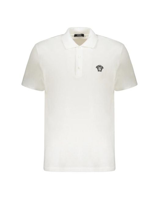 Versace Katoenen Poloshirt in het White voor heren