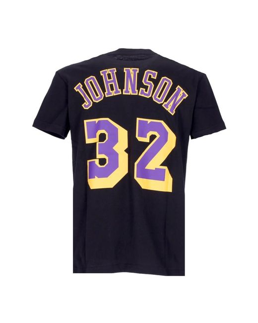 Mitchell & Ness Tops ,Blauw ,Katoen Magic Johnson Nba Tee Zwart in het Blue voor heren