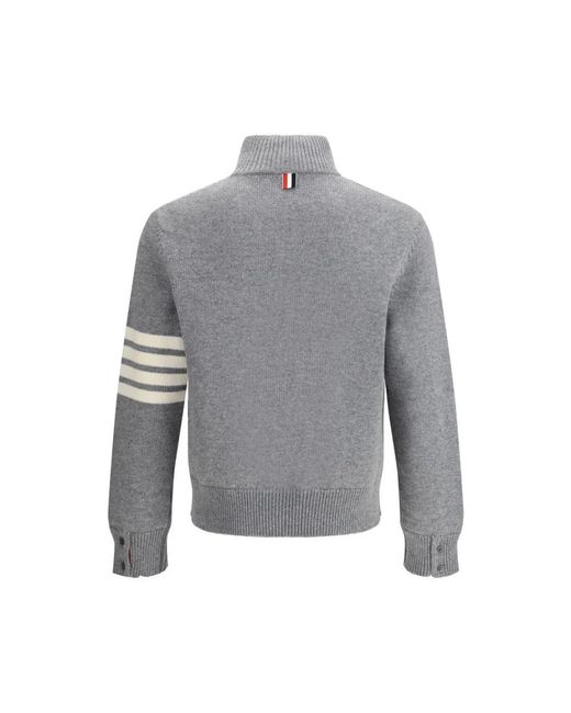 Thom Browne Eleganter Pullover Mit Half-Zip-Detail in Gray für Herren