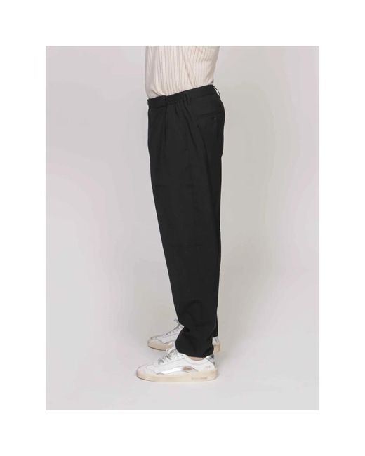 BRIGLIA Black Straight Trousers for men