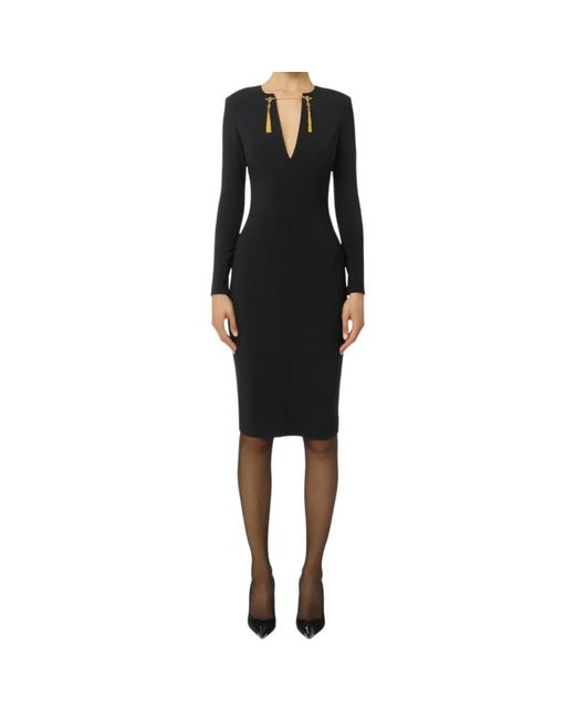 Elisabetta Franchi Black Midi Dresses