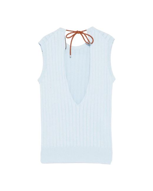 Plan C Blue V-Neck Knitwear