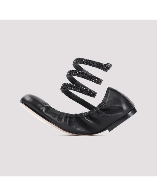 Rene Caovilla Black Ballerinas