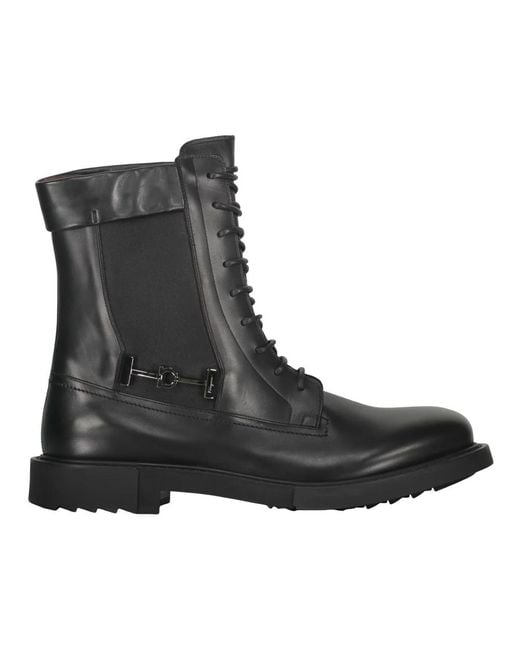Lace-Up Boots di Ferragamo in Black da Uomo