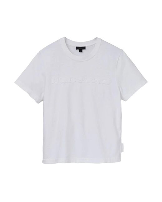 Camiseta Blanca Con Logo De Algodón, Mujer, Talla Marc Jacobs de color White