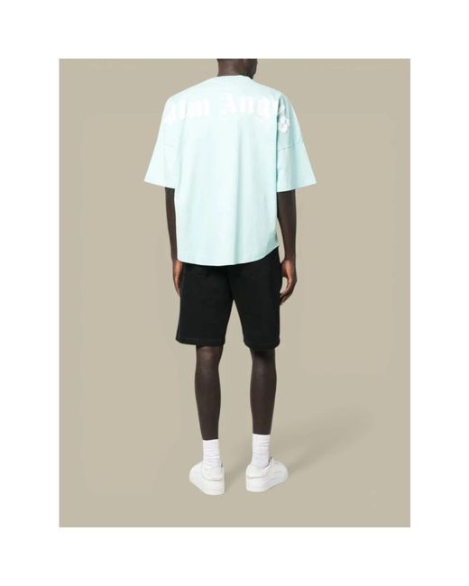 Palm Angels Blue T-Shirts for men