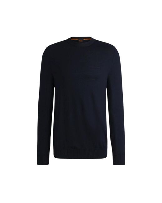 HUGO Blue Round-Neck Knitwear for men