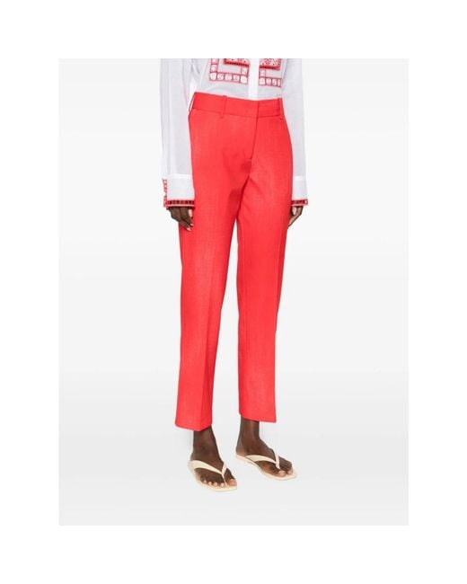 Ermanno Scervino Red Cropped Trousers