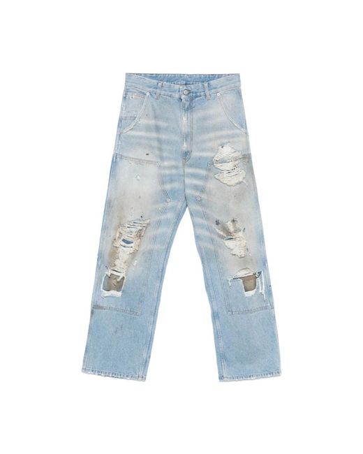 MM6 by Maison Margiela Blue Straight Fit Jeans for men