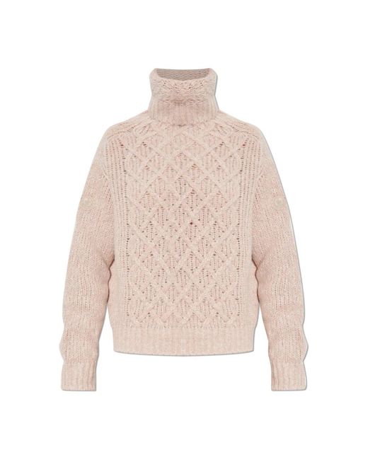 Moncler Truien & Vesten ,Roze ,Wol Alpaca-Blend Coltrui in het Natural
