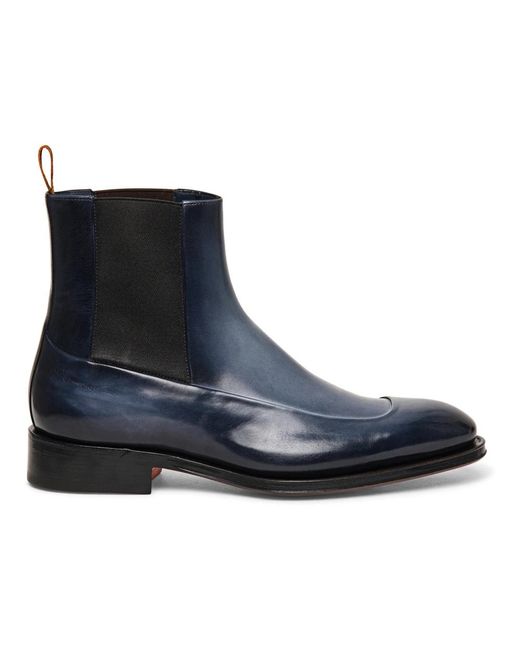 Chelsea Boots di Santoni in Blue da Uomo
