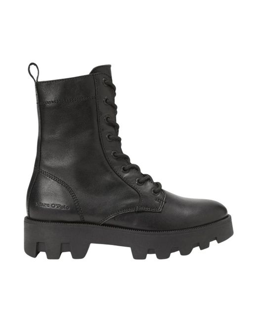 Marc O' Polo Black Lace-Up Boots