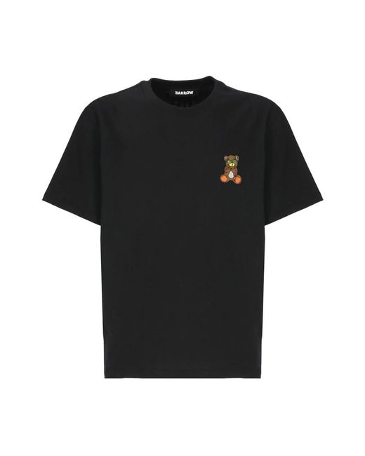 Barrow Schwarzes baumwoll-t-shirt mit kontrastdrucken in Black für Herren