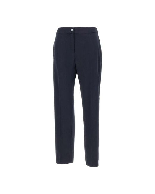 Elena Miro Blue Slim-Fit Trousers