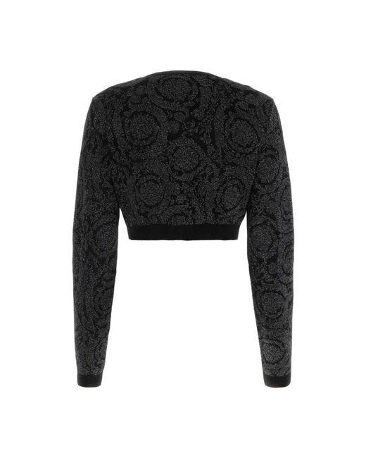 Cárdigan de mezcla de viscosa elástica bordado Versace de color Black