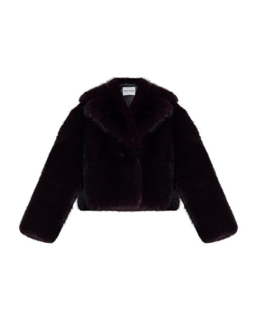 Stand Studio Faux Fur & Shearling Jackets in het Black