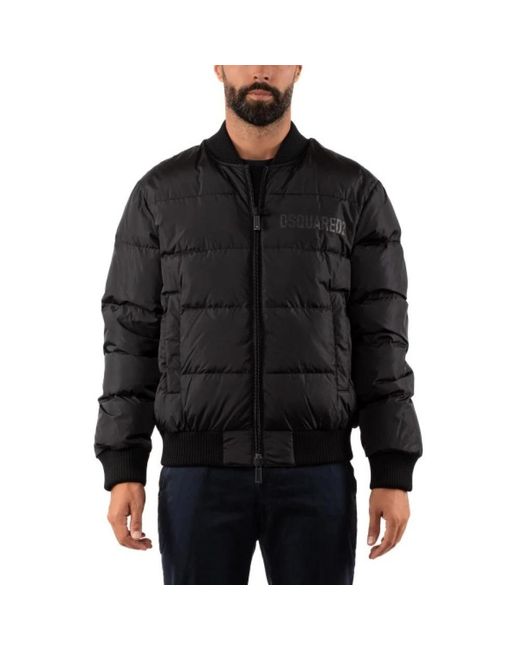 DSquared² Gewatteerde Bomberjack in het Black voor heren
